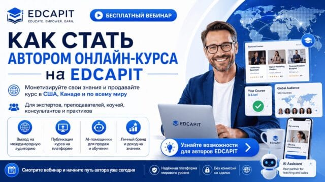 Бесплатный вебинар: как стать автором онлайн-курса на EDCAPIT