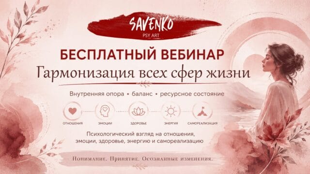БЕСПЛАТНЫЙ ВЕБИНАР "Гармонизация всех сфер жизни"