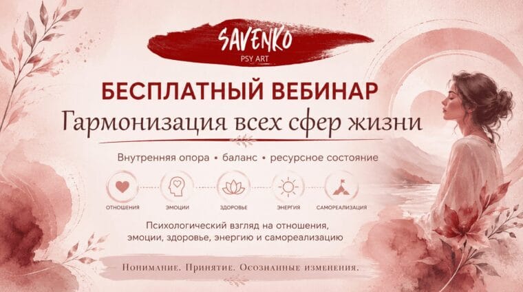БЕСПЛАТНЫЙ ВЕБИНАР "Гармонизация всех сфер жизни"