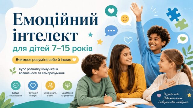 Курс розвитку емоційного інтелекту для дітей 7–15 років