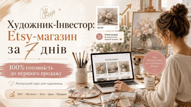 Художник-Інвестор: Etsy-магазин за 7 днів. 100% готовність до першого продажу